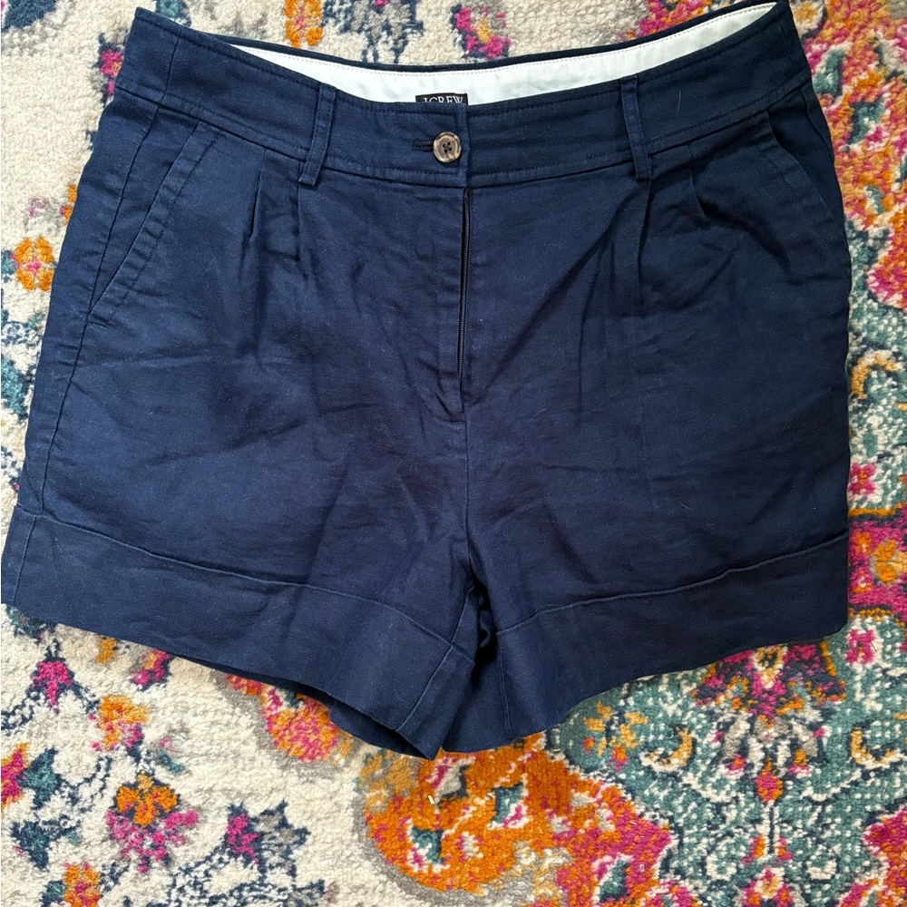 J. Crew Navy Pleated Women's Tailored Shorts